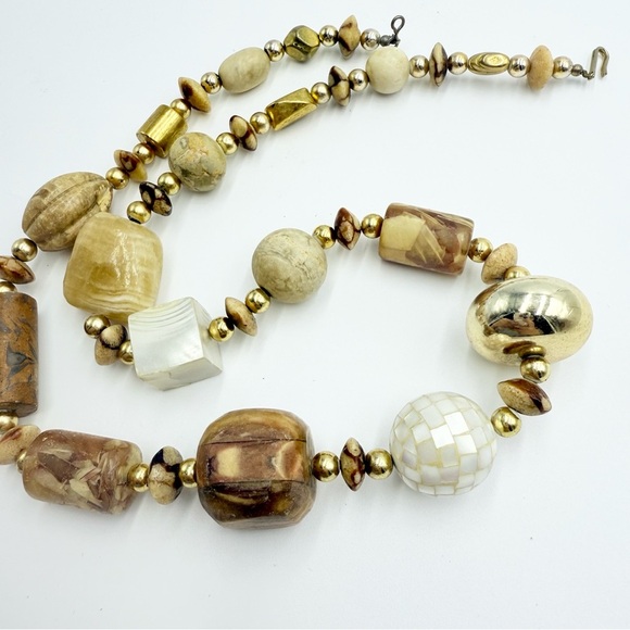 Himalayan Nepalese Indo Tibetan Chunky Beads MOP Agate Necklace - Picture 5 of 10